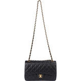 Chanel Quilted Caviar Leather Jumbo Double Flap Crossbody Bag