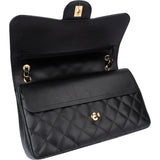 Chanel Quilted Caviar Leather Jumbo Double Flap Crossbody Bag