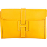 Hermès Yellow Courchevel Leather Jige Clutch