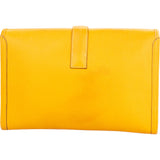 Hermès Yellow Courchevel Leather Jige Clutch