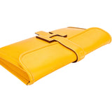 Hermès Yellow Courchevel Leather Jige Clutch