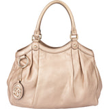 Gucci Metallic Pink Leather Sukey Handbag