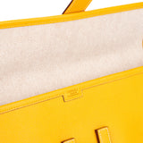 Hermès Yellow Courchevel Leather Jige Clutch