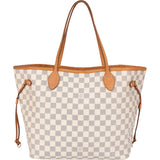 Louis Vuitton Damier Azur Monogram Neverfull MM Shopper Handbag