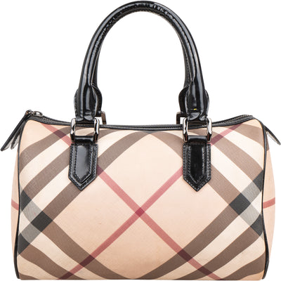Burberry Nova-Check Monogram Boston Handbag