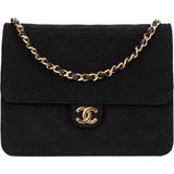 Chanel Quilted Cotton 24K Gold Single Flap Bag