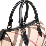 Burberry Nova-Check Monogram Boston Handbag
