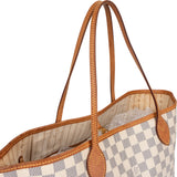 Louis Vuitton Damier Azur Monogram Neverfull MM Shopper Handbag