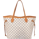 Louis Vuitton Damier Azur Monogram Neverfull MM Shopper Handbag