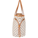 Louis Vuitton Damier Azur Monogram Neverfull MM Shopper Handbag