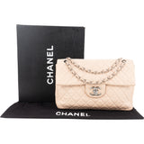Chanel Quilted Caviar Leather Palladium Jumbo Single Flap Crossbody Bag