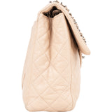 Chanel Quilted Caviar Leather Palladium Jumbo Single Flap Crossbody Bag