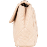 Chanel Quilted Caviar Leather Palladium Jumbo Single Flap Crossbody Bag