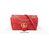 Gucci Red Leather Marmont Crossbody Bag