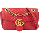 Gucci Red Leather Marmont Crossbody Bag