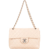 Chanel Quilted Caviar Leather Palladium Jumbo Single Flap Crossbody Bag
