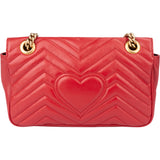 Gucci Red Leather Marmont Crossbody Bag