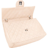 Chanel Quilted Caviar Leather Palladium Jumbo Single Flap Crossbody Bag