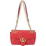Gucci Red Leather Marmont Crossbody Bag