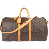 Louis Vuitton Canvas Monogram Keepall 55 Bandouliere