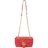 Gucci Red Leather Marmont Crossbody Bag