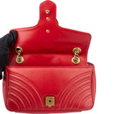 Gucci Red Leather Marmont Crossbody Bag