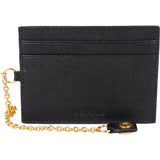 Prada Black Saffiano Leather Clip Cardholder