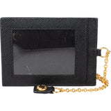 Prada Black Saffiano Leather Clip Cardholder