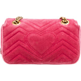 Gucci Pink Satin Marmont Crossbody Bag