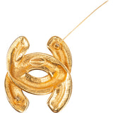 Chanel Golden Matelasse CC Brooch