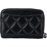 Chanel Quilted Lambskin Palladium Coin Wallet