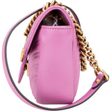 Gucci Pink Leather Chevron Marmont Crossbody Bag
