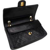 Chanel Quilted Lambskin 24K Gold Medium Double Flap Crossbody Bag