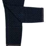 Louis Vuitton Navy Cotton Monogram Mini Lin Denim Leather Ends Woman Pants (FR40)