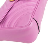 Gucci Pink Leather Chevron Marmont Crossbody Bag