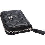 Chanel Quilted Lambskin Palladium Coin Wallet