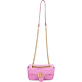 Gucci Pink Leather Chevron Marmont Crossbody Bag