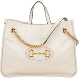 Gucci White Leather Horsebit 1955 Shoulder Bag