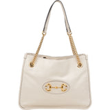 Gucci White Leather Horsebit 1955 Shoulder Bag