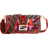 Fendi Limited FF Monogram Embroidered Baguette Crossbody Bag