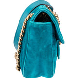 Gucci Blue Velvet GG Marmont Crossbody Bag