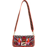 Fendi Limited FF Monogram Embroidered Baguette Crossbody Bag