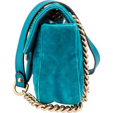 Gucci Blue Velvet GG Marmont Crossbody Bag