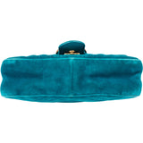 Gucci Blue Velvet GG Marmont Crossbody Bag