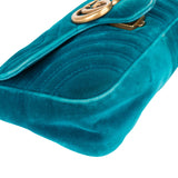 Gucci Blue Velvet GG Marmont Crossbody Bag