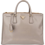 Prada Grey Saffiano Leather Galleria Handbag