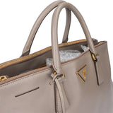 Prada Grey Saffiano Leather Galleria Handbag