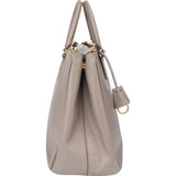 Prada Grey Saffiano Leather Galleria Handbag