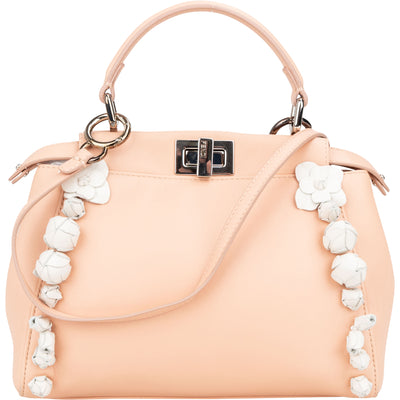 Fendi Nappa Leather Flowering Flower Mini Peekaboo Handbag