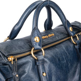 Miu Miu Blue Leather City Handbag